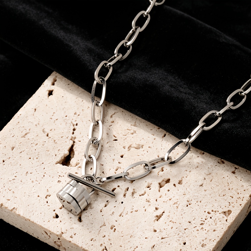 Men's Layered OT Pendant Necklace — Heavy-Duty Stainless Steel Chains